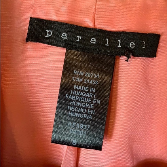 PARALLEL Coral lined coat sz 8 - Picture 4 of 8